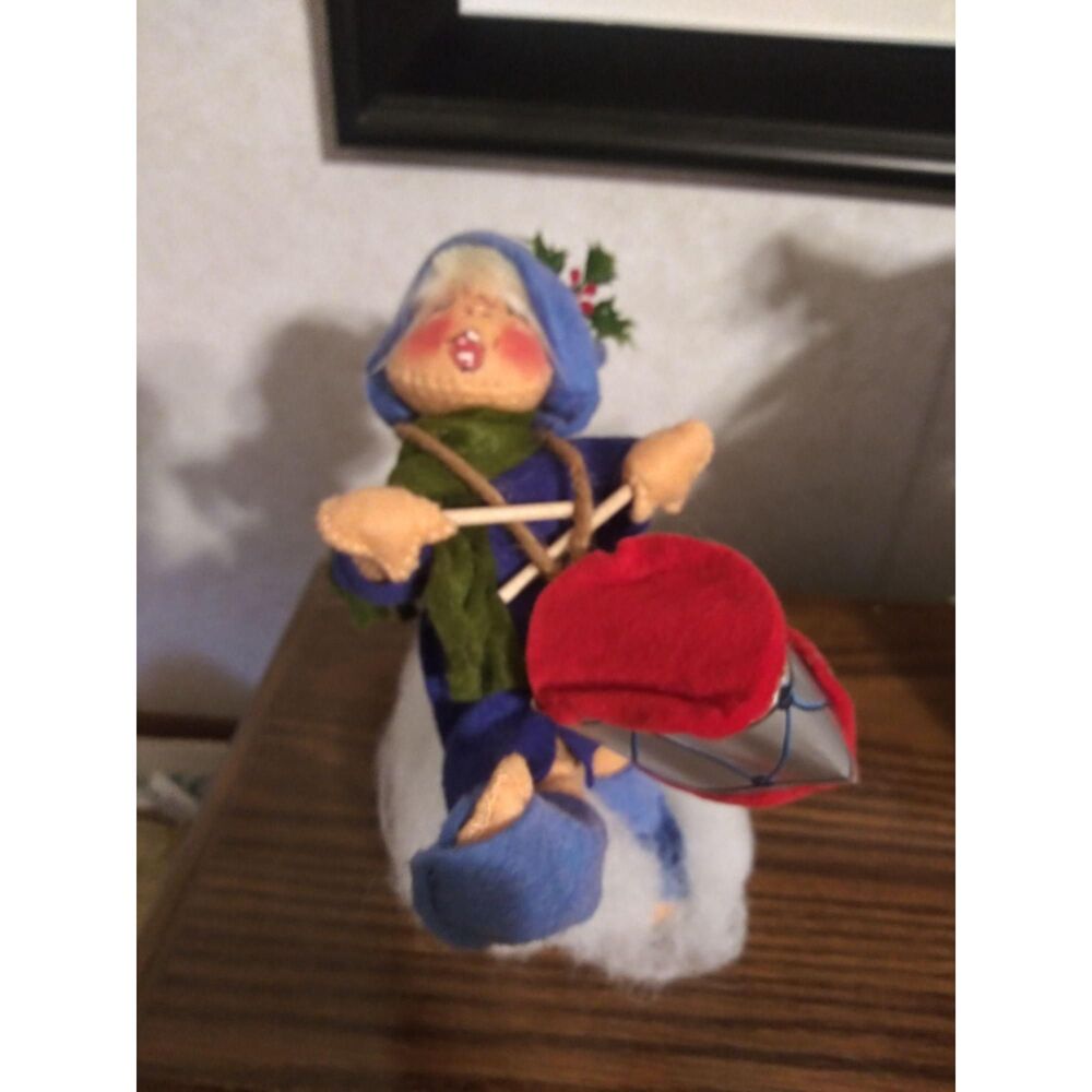 Vintage Annalee 6.5" Drummer Boy Blue 1987 Closed Eyes Mouth Singing
